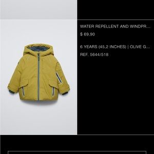 Brand new never used ZARA ski jacket. Did not return in time. Size 6